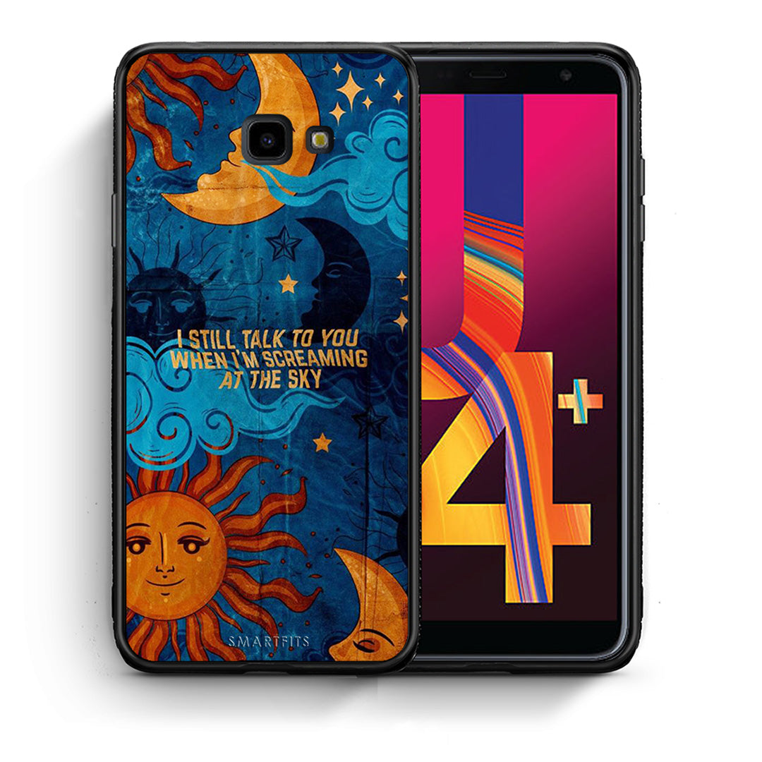 Θήκη Samsung J4 Plus Screaming Sky από τη Smartfits με σχέδιο στο πίσω μέρος και μαύρο περίβλημα | Samsung J4 Plus Screaming Sky case with colorful back and black bezels