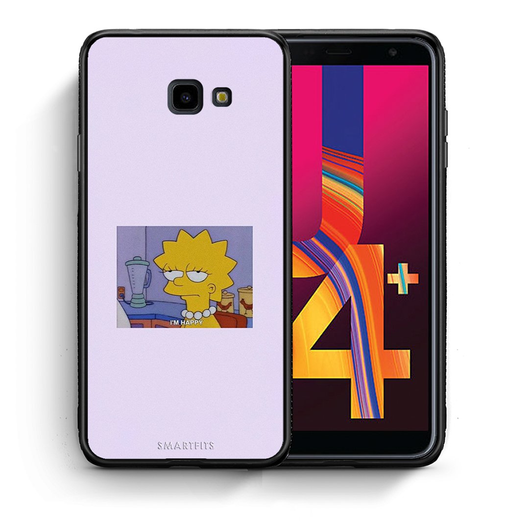 Θήκη Samsung J4 Plus So Happy από τη Smartfits με σχέδιο στο πίσω μέρος και μαύρο περίβλημα | Samsung J4 Plus So Happy case with colorful back and black bezels