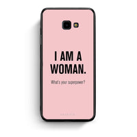 Thumbnail for Samsung J4 Plus Superpower Woman θήκη από τη Smartfits με σχέδιο στο πίσω μέρος και μαύρο περίβλημα | Smartphone case with colorful back and black bezels by Smartfits