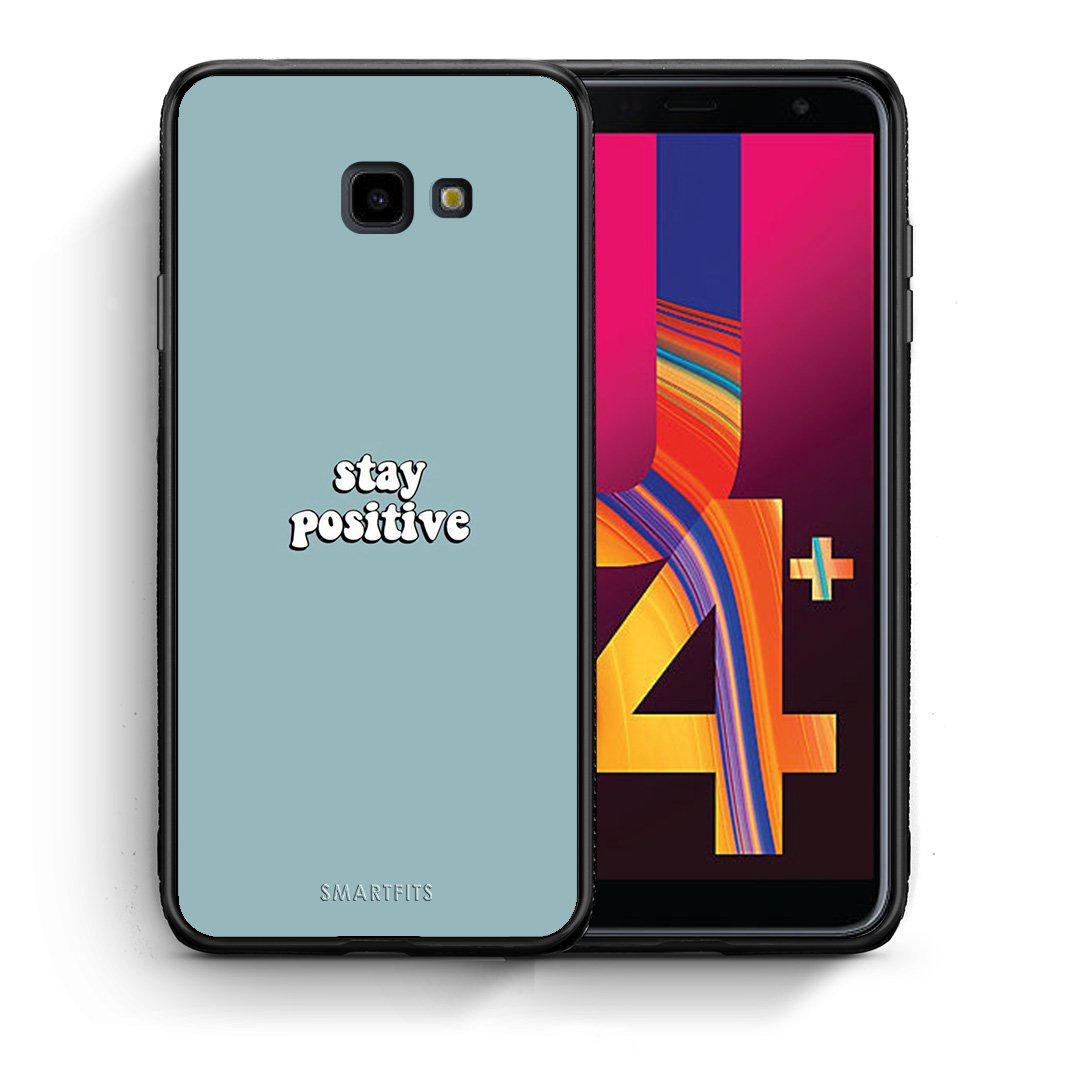 Θήκη Samsung J4 Plus Positive Text από τη Smartfits με σχέδιο στο πίσω μέρος και μαύρο περίβλημα | Samsung J4 Plus Positive Text case with colorful back and black bezels
