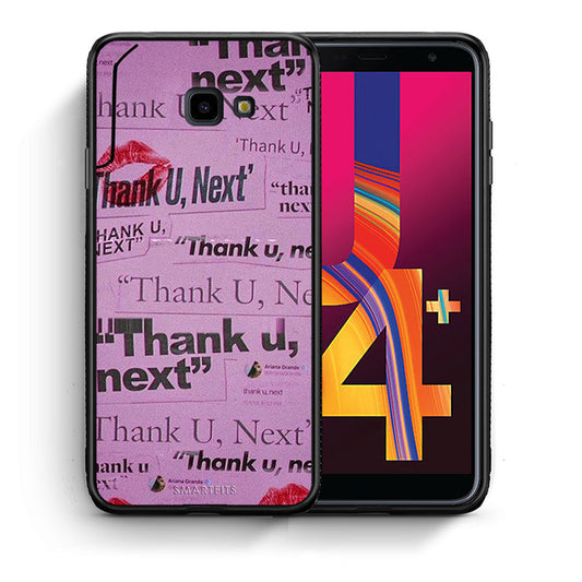 Θήκη Αγίου Βαλεντίνου Samsung J4 Plus Thank You Next από τη Smartfits με σχέδιο στο πίσω μέρος και μαύρο περίβλημα | Samsung J4 Plus Thank You Next case with colorful back and black bezels