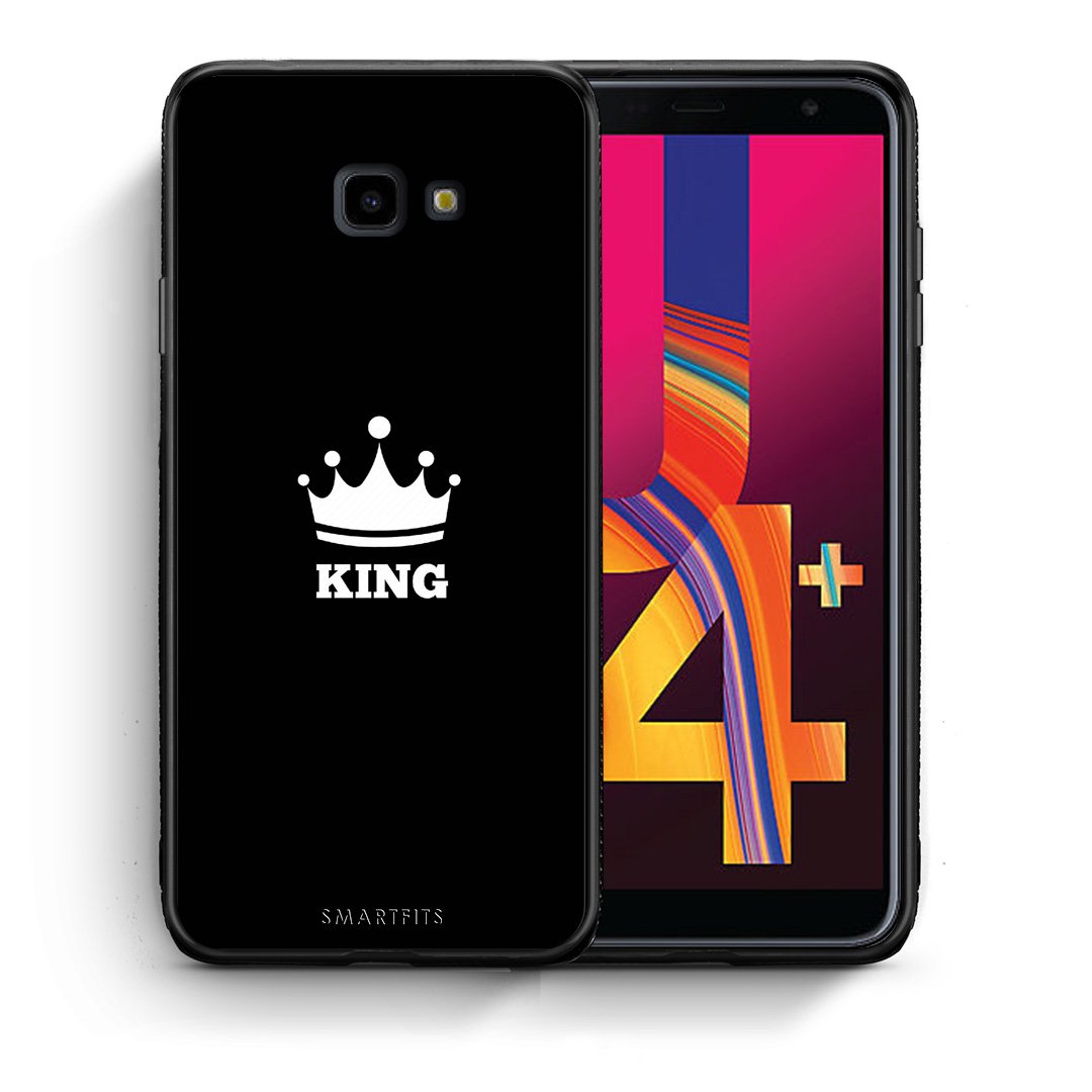 Θήκη Samsung J4 Plus King Valentine από τη Smartfits με σχέδιο στο πίσω μέρος και μαύρο περίβλημα | Samsung J4 Plus King Valentine case with colorful back and black bezels