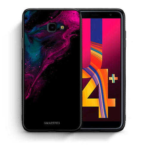 Θήκη Samsung J4 Plus Pink Black Watercolor από τη Smartfits με σχέδιο στο πίσω μέρος και μαύρο περίβλημα | Samsung J4 Plus Pink Black Watercolor case with colorful back and black bezels