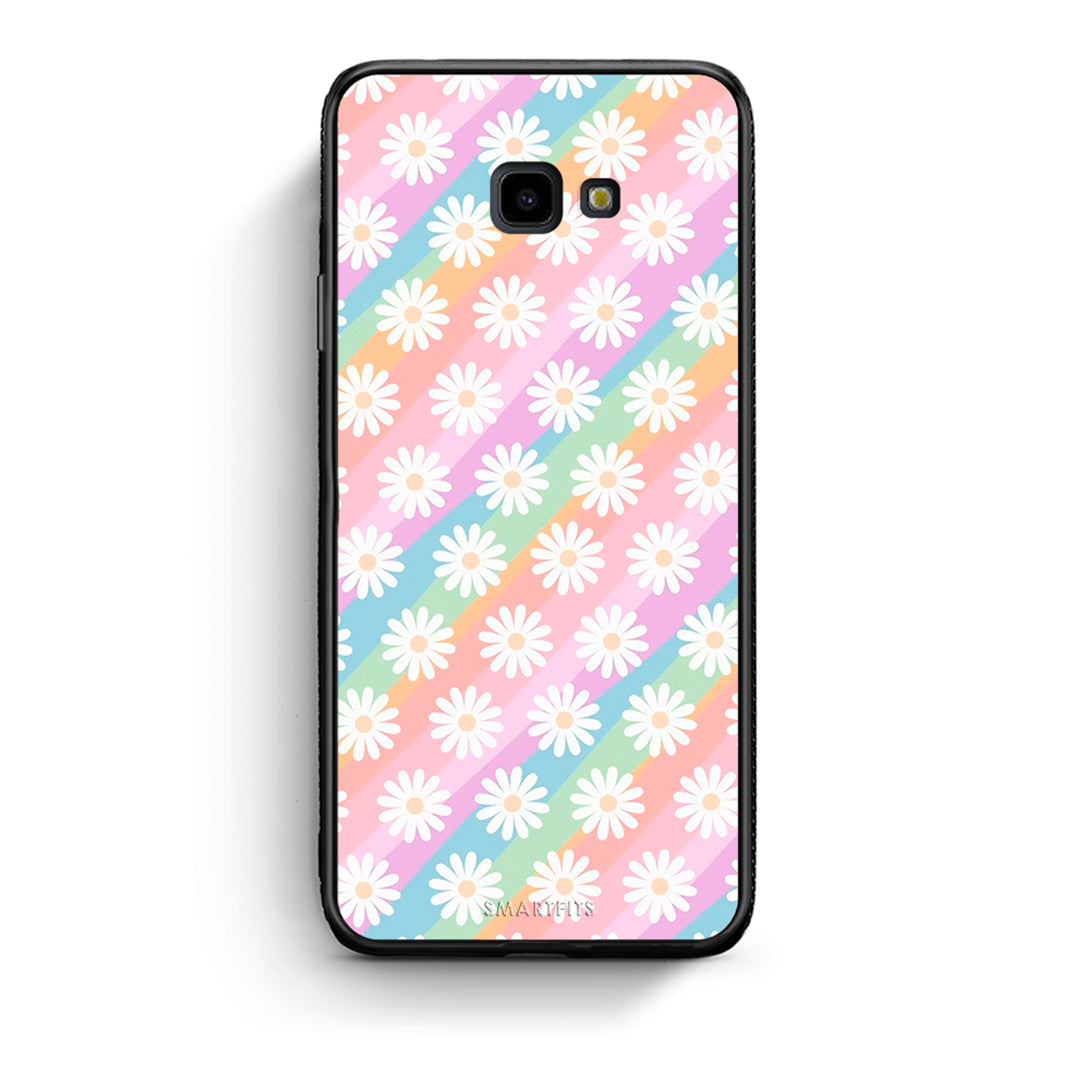 Samsung J4 Plus White Daisies θήκη από τη Smartfits με σχέδιο στο πίσω μέρος και μαύρο περίβλημα | Smartphone case with colorful back and black bezels by Smartfits