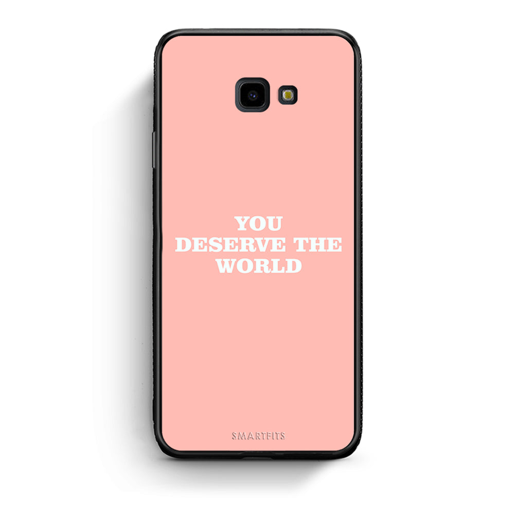 Samsung J4 Plus You Deserve The World Θήκη Αγίου Βαλεντίνου από τη Smartfits με σχέδιο στο πίσω μέρος και μαύρο περίβλημα | Smartphone case with colorful back and black bezels by Smartfits