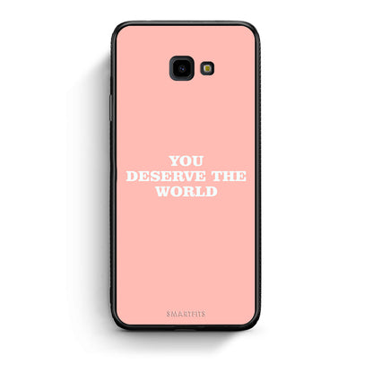 Samsung J4 Plus You Deserve The World Θήκη Αγίου Βαλεντίνου από τη Smartfits με σχέδιο στο πίσω μέρος και μαύρο περίβλημα | Smartphone case with colorful back and black bezels by Smartfits