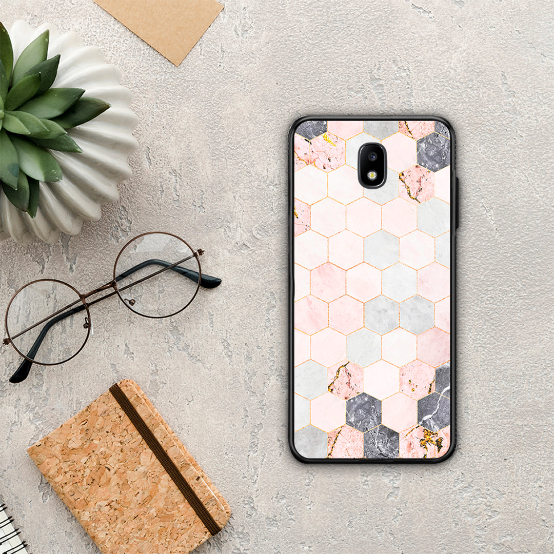 Marble Hexagon Pink - Samsung Galaxy J7 2017 θήκη