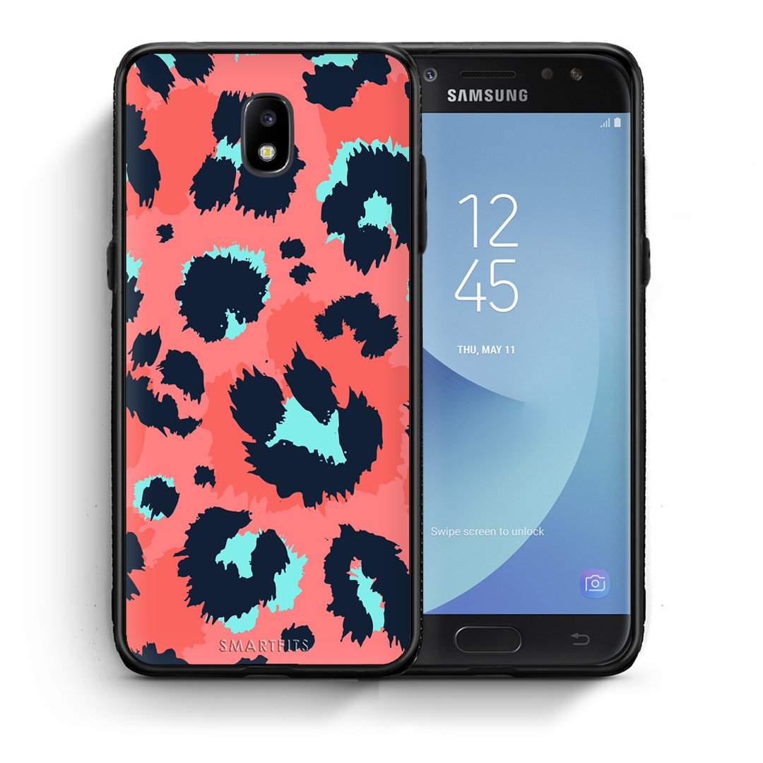 Θήκη Samsung J5 2017 Pink Leopard Animal από τη Smartfits με σχέδιο στο πίσω μέρος και μαύρο περίβλημα | Samsung J5 2017 Pink Leopard Animal case with colorful back and black bezels