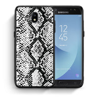 Thumbnail for Θήκη Samsung J5 2017 White Snake Animal από τη Smartfits με σχέδιο στο πίσω μέρος και μαύρο περίβλημα | Samsung J5 2017 White Snake Animal case with colorful back and black bezels