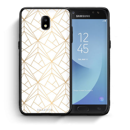 Θήκη Samsung J5 2017 Luxury White Geometric από τη Smartfits με σχέδιο στο πίσω μέρος και μαύρο περίβλημα | Samsung J5 2017 Luxury White Geometric case with colorful back and black bezels