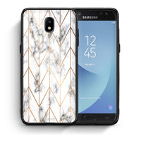 Thumbnail for Θήκη Samsung J5 2017 Gold Geometric Marble από τη Smartfits με σχέδιο στο πίσω μέρος και μαύρο περίβλημα | Samsung J5 2017 Gold Geometric Marble case with colorful back and black bezels