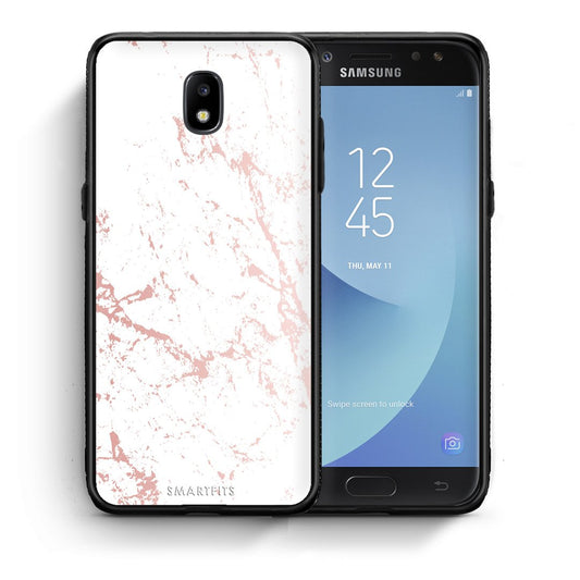 Θήκη Samsung J5 2017 Pink Splash Marble από τη Smartfits με σχέδιο στο πίσω μέρος και μαύρο περίβλημα | Samsung J5 2017 Pink Splash Marble case with colorful back and black bezels
