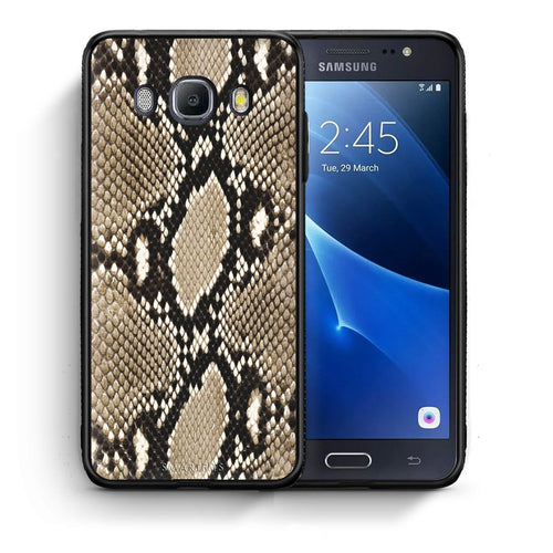 Θήκη Samsung J7 2016 Fashion Snake Animal από τη Smartfits με σχέδιο στο πίσω μέρος και μαύρο περίβλημα | Samsung J7 2016 Fashion Snake Animal case with colorful back and black bezels