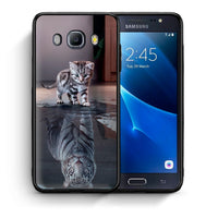 Thumbnail for Θήκη Samsung J7 2016 Tiger Cute από τη Smartfits με σχέδιο στο πίσω μέρος και μαύρο περίβλημα | Samsung J7 2016 Tiger Cute case with colorful back and black bezels