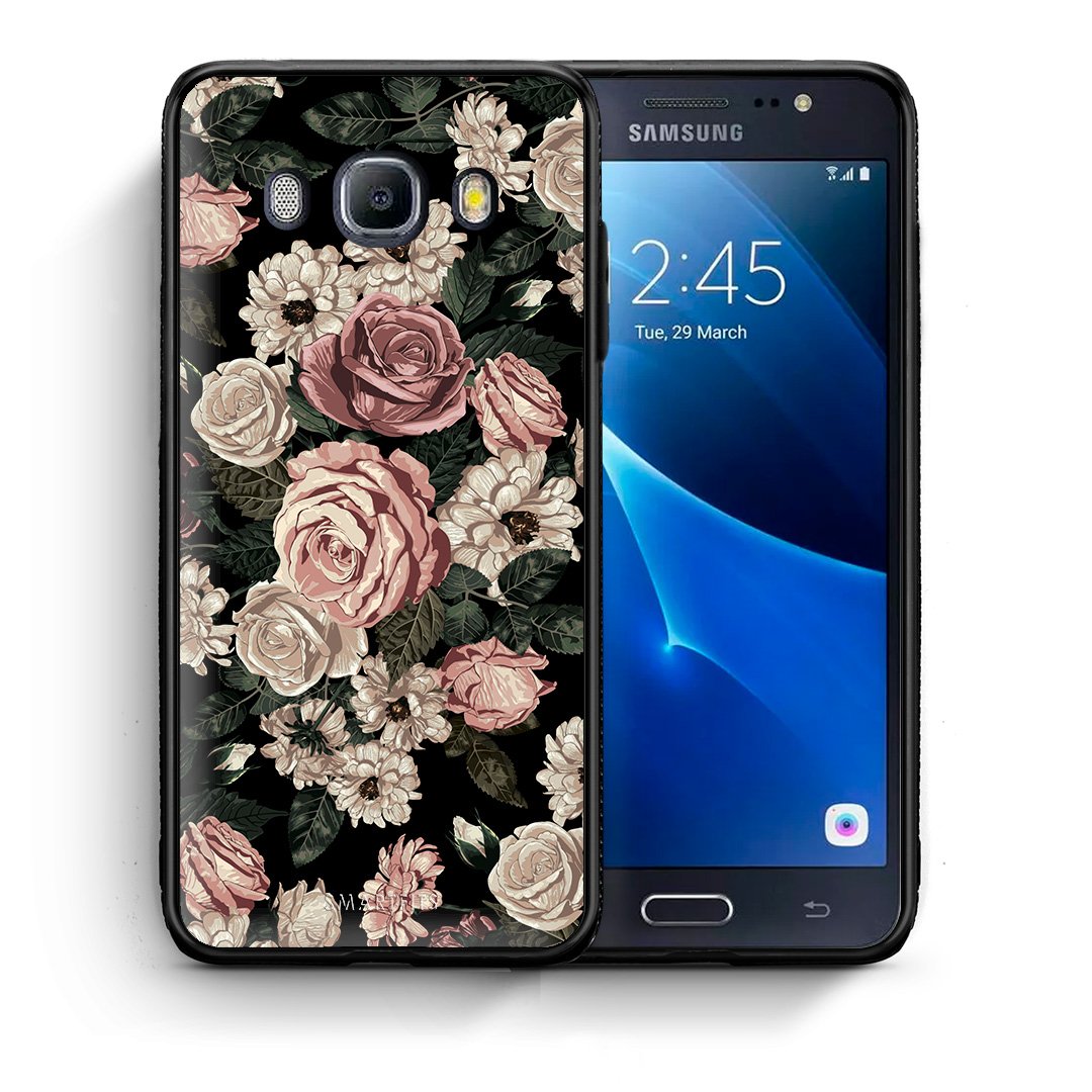 Θήκη Samsung J7 2016 Wild Roses Flower από τη Smartfits με σχέδιο στο πίσω μέρος και μαύρο περίβλημα | Samsung J7 2016 Wild Roses Flower case with colorful back and black bezels