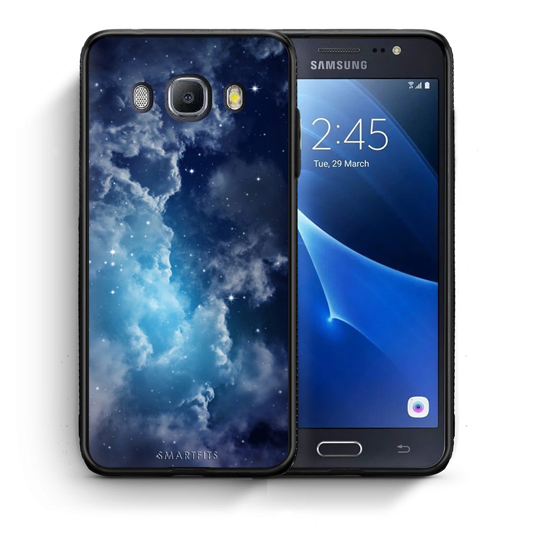Θήκη Samsung J7 2016 Blue Sky Galaxy από τη Smartfits με σχέδιο στο πίσω μέρος και μαύρο περίβλημα | Samsung J7 2016 Blue Sky Galaxy case with colorful back and black bezels