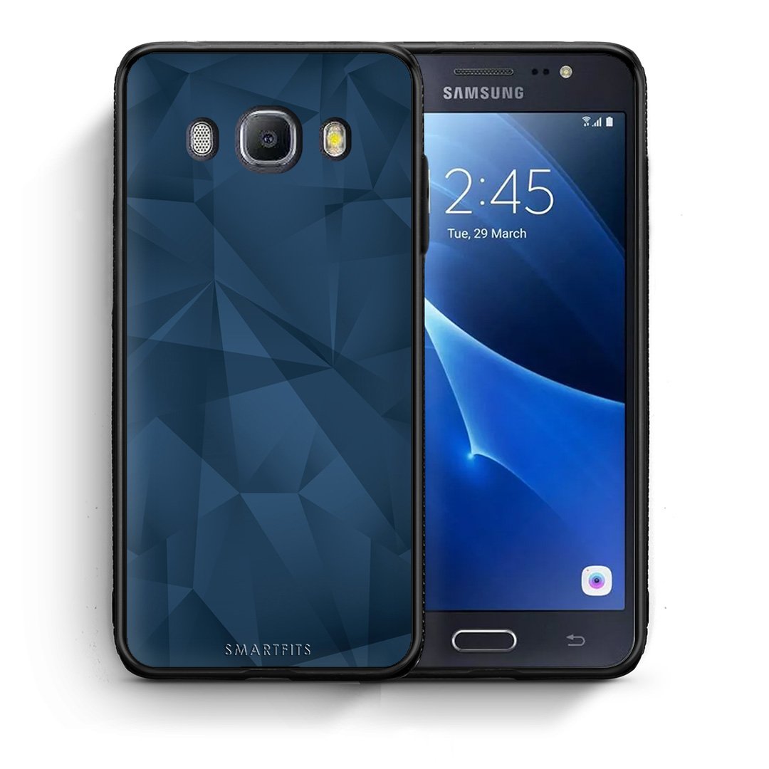 Θήκη Samsung J7 2016 Blue Abstract Geometric από τη Smartfits με σχέδιο στο πίσω μέρος και μαύρο περίβλημα | Samsung J7 2016 Blue Abstract Geometric case with colorful back and black bezels