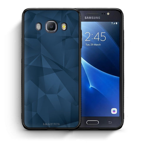Θήκη Samsung J7 2016 Blue Abstract Geometric από τη Smartfits με σχέδιο στο πίσω μέρος και μαύρο περίβλημα | Samsung J7 2016 Blue Abstract Geometric case with colorful back and black bezels