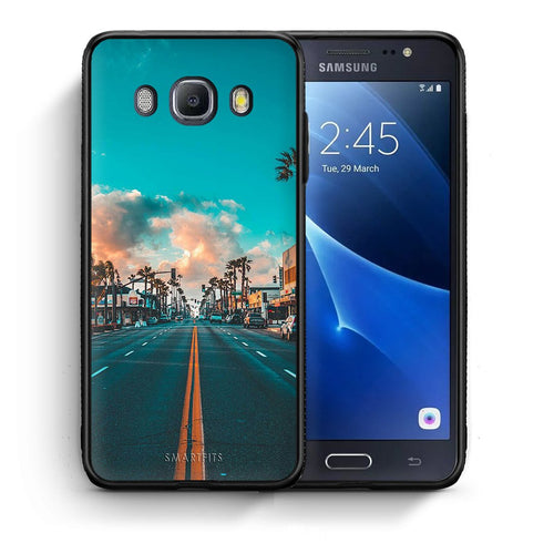 Θήκη Samsung J7 2016 City Landscape από τη Smartfits με σχέδιο στο πίσω μέρος και μαύρο περίβλημα | Samsung J7 2016 City Landscape case with colorful back and black bezels