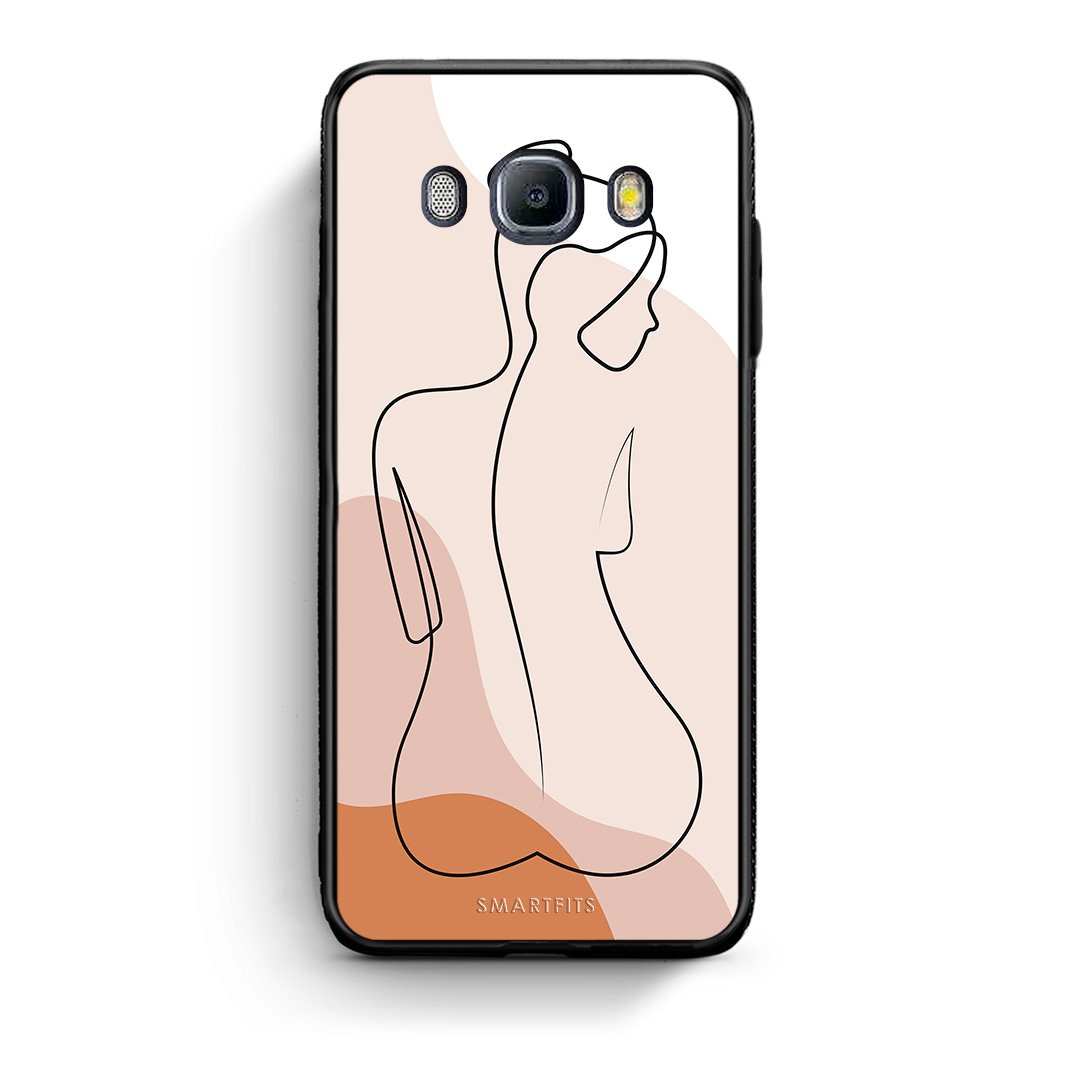Samsung J7 2016 LineArt Woman θήκη από τη Smartfits με σχέδιο στο πίσω μέρος και μαύρο περίβλημα | Smartphone case with colorful back and black bezels by Smartfits