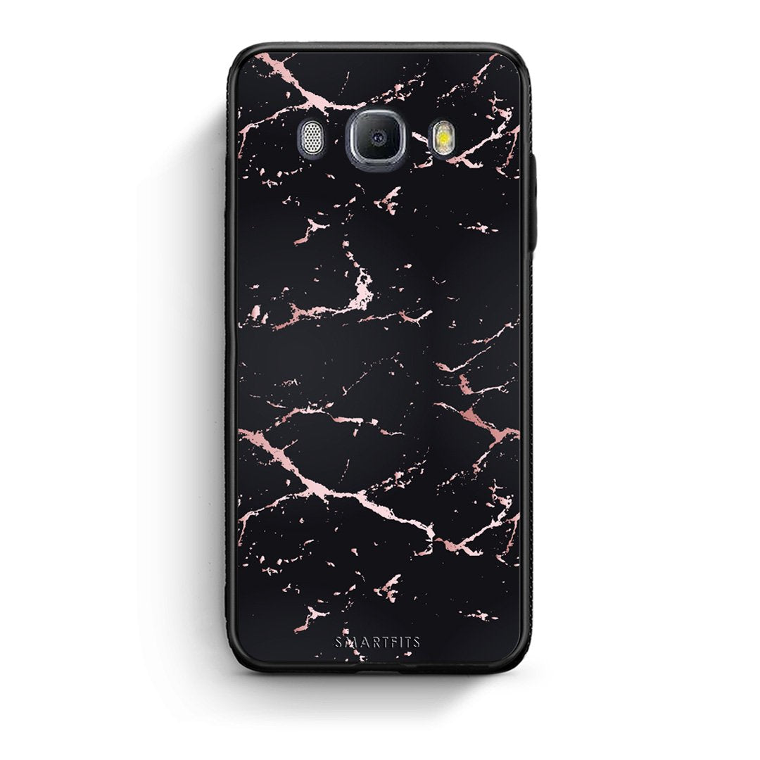 4 - Samsung J7 2016 Black Rosegold Marble case, cover, bumper