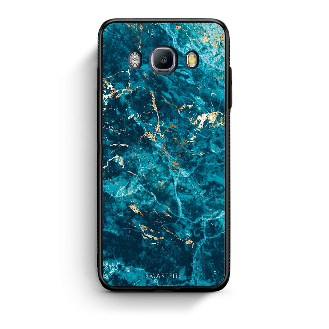 Samsung J7 2016 Marble Blue θήκη από τη Smartfits με σχέδιο στο πίσω μέρος και μαύρο περίβλημα | Smartphone case with colorful back and black bezels by Smartfits