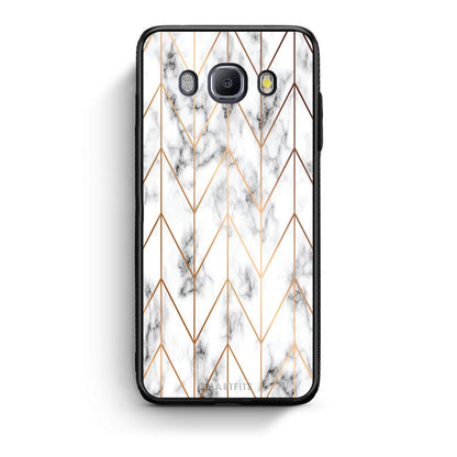 44 - Samsung J7 2016 Gold Geometric Marble case, cover, bumper