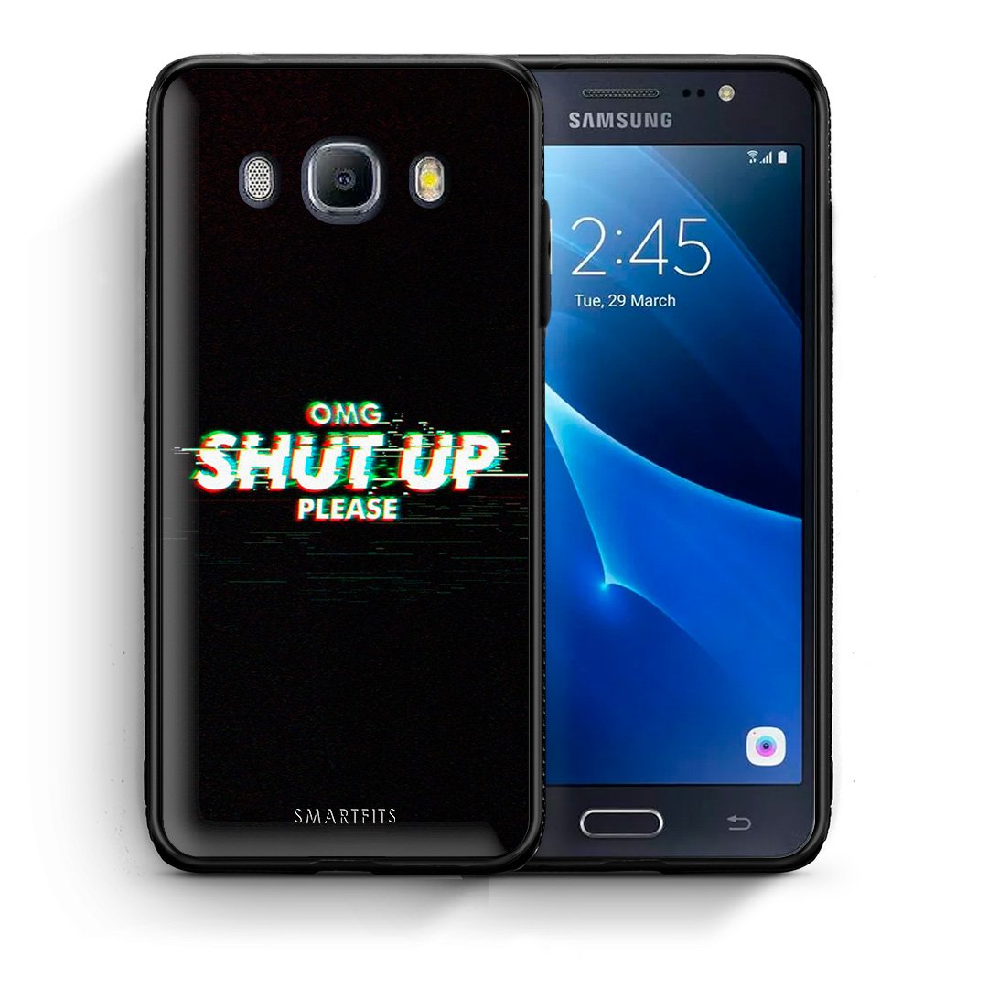 Θήκη Samsung J7 2016 OMG ShutUp από τη Smartfits με σχέδιο στο πίσω μέρος και μαύρο περίβλημα | Samsung J7 2016 OMG ShutUp case with colorful back and black bezels