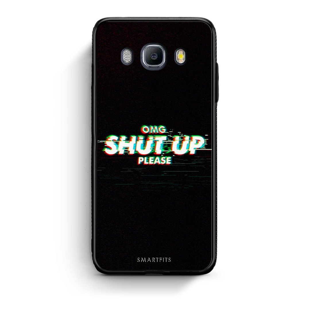 Samsung J7 2016 OMG ShutUp θήκη από τη Smartfits με σχέδιο στο πίσω μέρος και μαύρο περίβλημα | Smartphone case with colorful back and black bezels by Smartfits