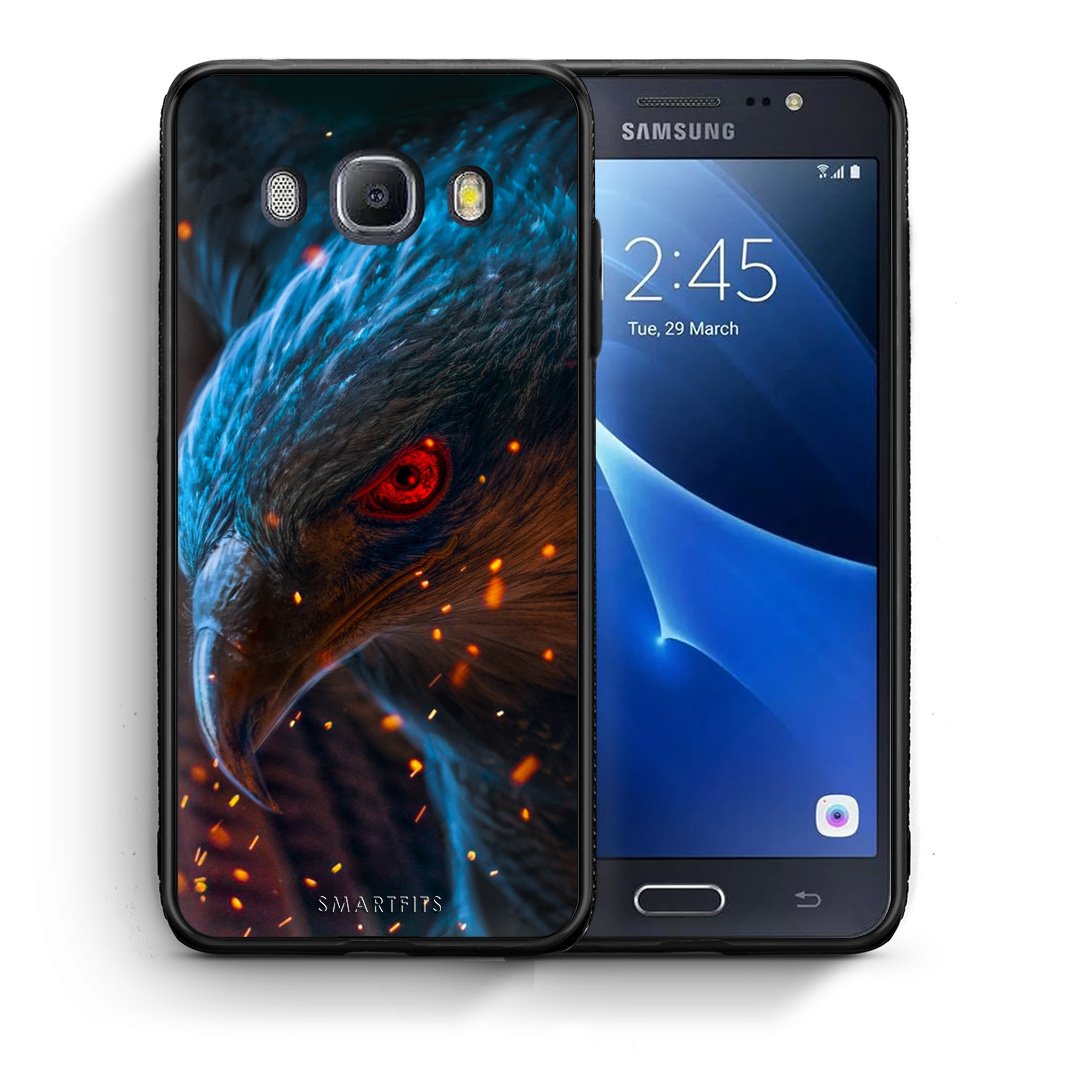 Θήκη Samsung J7 2016 Eagle PopArt από τη Smartfits με σχέδιο στο πίσω μέρος και μαύρο περίβλημα | Samsung J7 2016 Eagle PopArt case with colorful back and black bezels