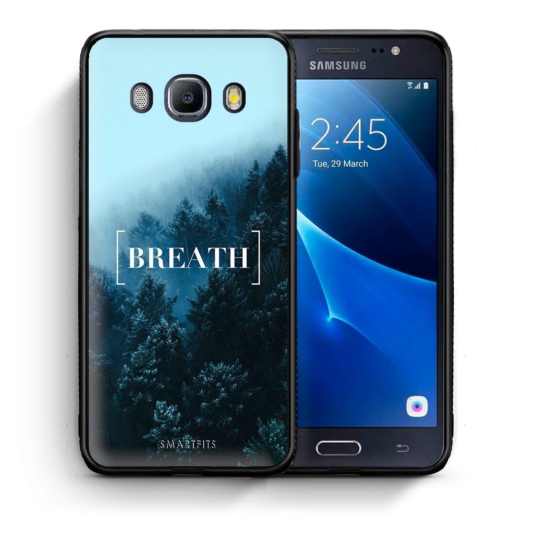 Θήκη Samsung J7 2016 Breath Quote από τη Smartfits με σχέδιο στο πίσω μέρος και μαύρο περίβλημα | Samsung J7 2016 Breath Quote case with colorful back and black bezels