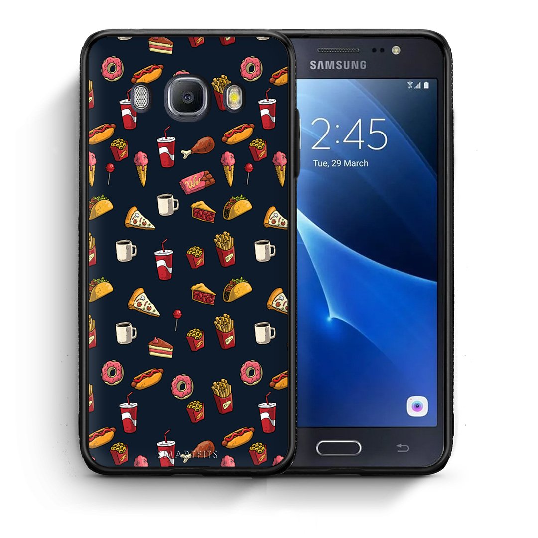 Θήκη Samsung J7 2016 Hungry Random από τη Smartfits με σχέδιο στο πίσω μέρος και μαύρο περίβλημα | Samsung J7 2016 Hungry Random case with colorful back and black bezels