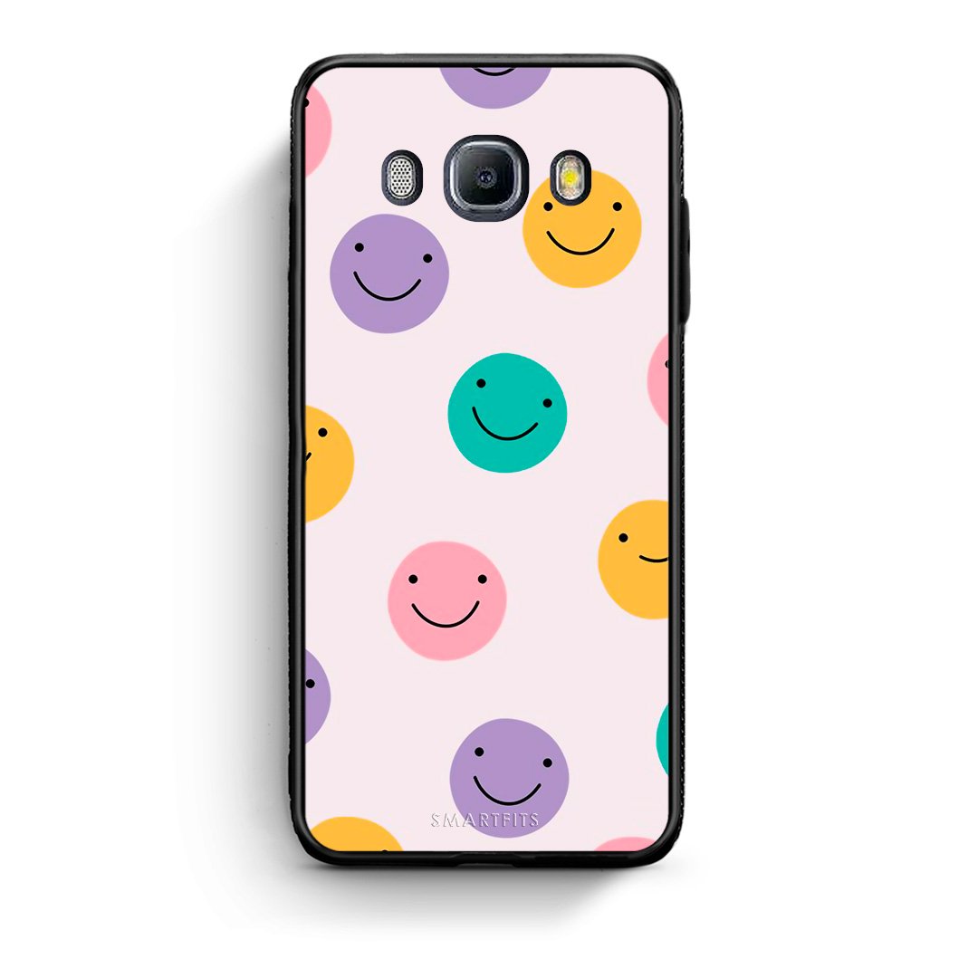Samsung J7 2016 Smiley Faces θήκη από τη Smartfits με σχέδιο στο πίσω μέρος και μαύρο περίβλημα | Smartphone case with colorful back and black bezels by Smartfits