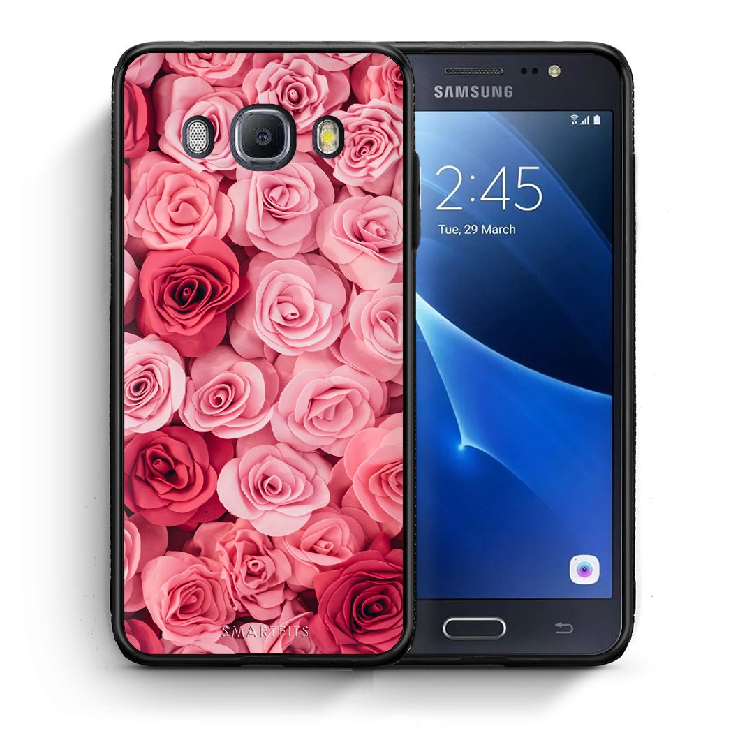 Θήκη Samsung J7 2016 RoseGarden Valentine από τη Smartfits με σχέδιο στο πίσω μέρος και μαύρο περίβλημα | Samsung J7 2016 RoseGarden Valentine case with colorful back and black bezels