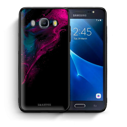Θήκη Samsung J7 2016 Pink Black Watercolor από τη Smartfits με σχέδιο στο πίσω μέρος και μαύρο περίβλημα | Samsung J7 2016 Pink Black Watercolor case with colorful back and black bezels