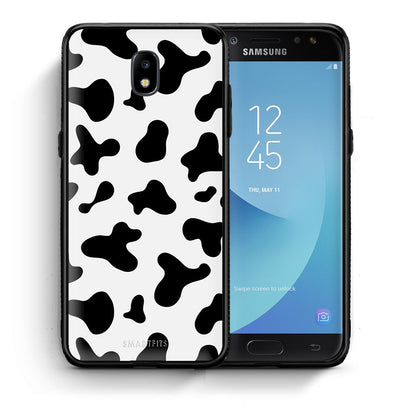 Θήκη Samsung J7 2017 Cow Print από τη Smartfits με σχέδιο στο πίσω μέρος και μαύρο περίβλημα | Samsung J7 2017 Cow Print case with colorful back and black bezels