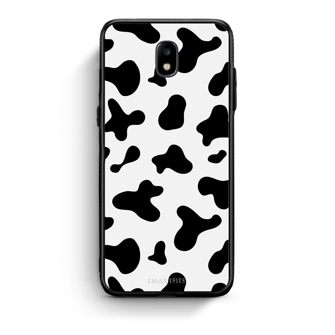 Samsung J7 2017 Cow Print θήκη από τη Smartfits με σχέδιο στο πίσω μέρος και μαύρο περίβλημα | Smartphone case with colorful back and black bezels by Smartfits