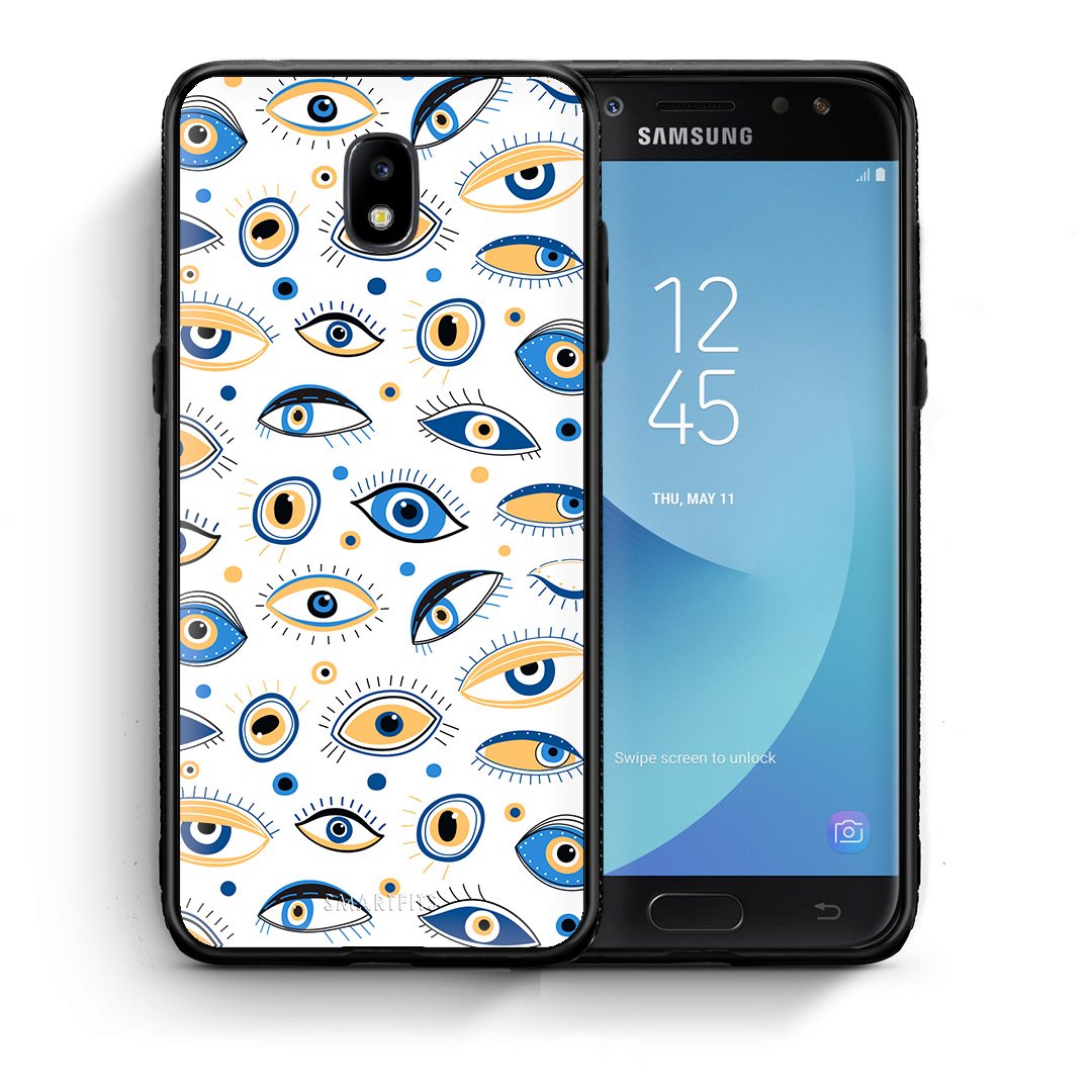 Θήκη Samsung J7 2017 Ftou Ftou από τη Smartfits με σχέδιο στο πίσω μέρος και μαύρο περίβλημα | Samsung J7 2017 Ftou Ftou case with colorful back and black bezels