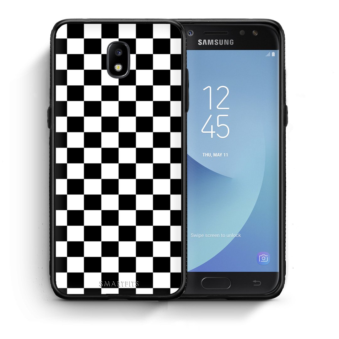 Θήκη Samsung J7 2017 Squares Geometric από τη Smartfits με σχέδιο στο πίσω μέρος και μαύρο περίβλημα | Samsung J7 2017 Squares Geometric case with colorful back and black bezels