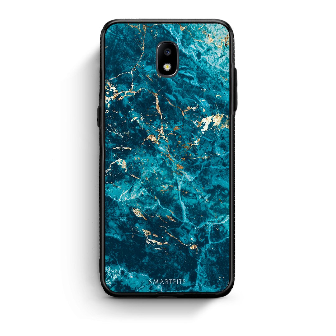 Samsung J7 2017 Marble Blue θήκη από τη Smartfits με σχέδιο στο πίσω μέρος και μαύρο περίβλημα | Smartphone case with colorful back and black bezels by Smartfits