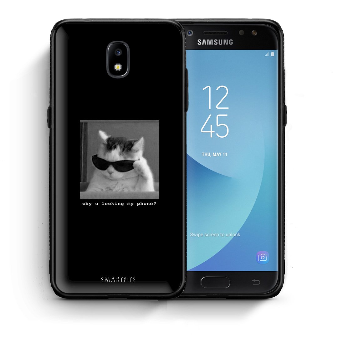 Θήκη Samsung J5 2017 Meme Cat από τη Smartfits με σχέδιο στο πίσω μέρος και μαύρο περίβλημα | Samsung J5 2017 Meme Cat case with colorful back and black bezels