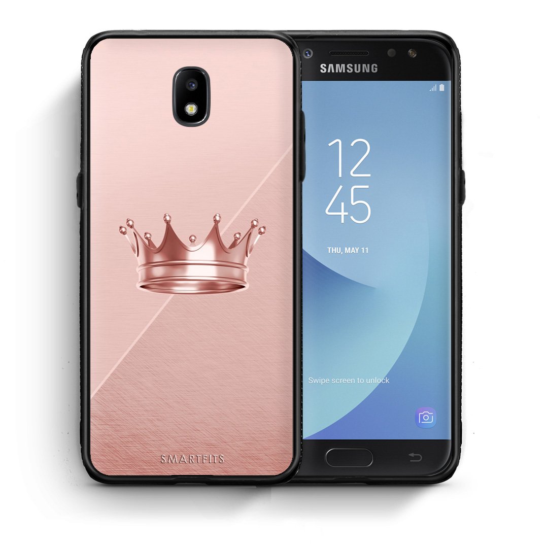 Θήκη Samsung J7 2017 Crown Minimal από τη Smartfits με σχέδιο στο πίσω μέρος και μαύρο περίβλημα | Samsung J7 2017 Crown Minimal case with colorful back and black bezels