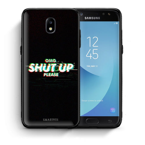 Θήκη Samsung J7 2017 OMG ShutUp από τη Smartfits με σχέδιο στο πίσω μέρος και μαύρο περίβλημα | Samsung J7 2017 OMG ShutUp case with colorful back and black bezels