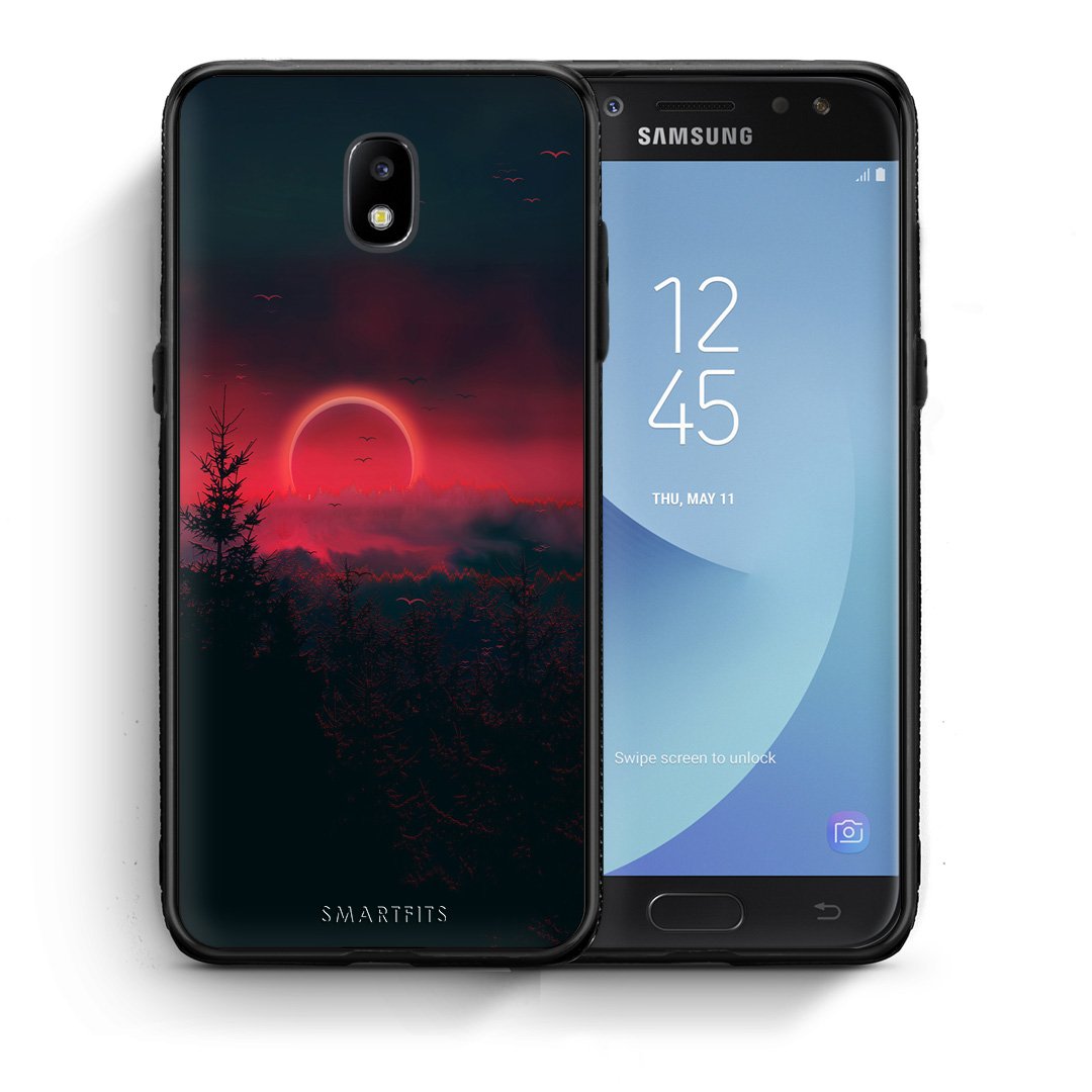 Θήκη Samsung J5 2017 Sunset Tropic από τη Smartfits με σχέδιο στο πίσω μέρος και μαύρο περίβλημα | Samsung J5 2017 Sunset Tropic case with colorful back and black bezels