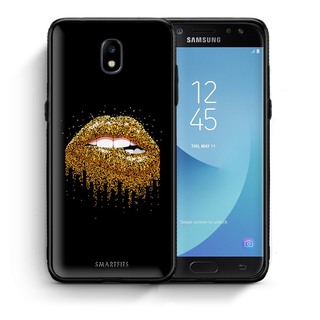 Θήκη Samsung J7 2017 Golden Valentine από τη Smartfits με σχέδιο στο πίσω μέρος και μαύρο περίβλημα | Samsung J7 2017 Golden Valentine case with colorful back and black bezels