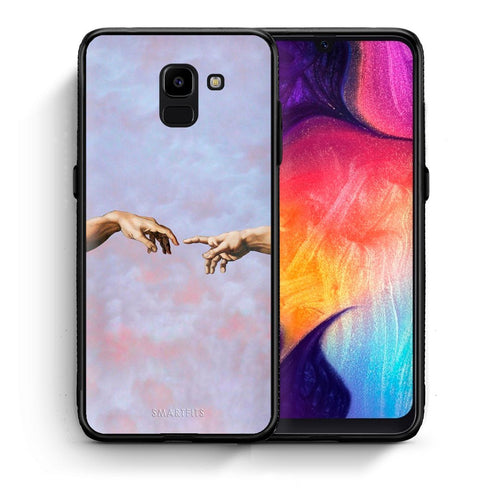 Θήκη Samsung J6 Adam Hand από τη Smartfits με σχέδιο στο πίσω μέρος και μαύρο περίβλημα | Samsung J6 Adam Hand case with colorful back and black bezels
