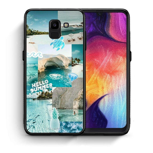 Θήκη Samsung J6 Aesthetic Summer από τη Smartfits με σχέδιο στο πίσω μέρος και μαύρο περίβλημα | Samsung J6 Aesthetic Summer case with colorful back and black bezels