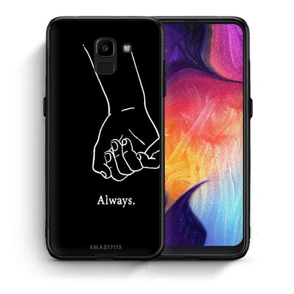 Θήκη Αγίου Βαλεντίνου Samsung J6 Always & Forever 1 από τη Smartfits με σχέδιο στο πίσω μέρος και μαύρο περίβλημα | Samsung J6 Always & Forever 1 case with colorful back and black bezels