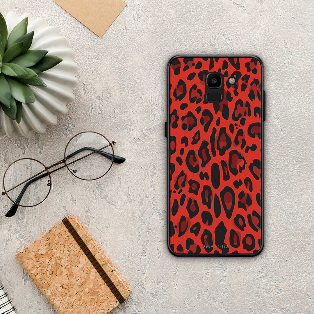 Animal Red Leopard - Samsung Galaxy J6 θήκη
