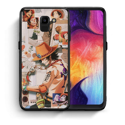 Θήκη Samsung J6 Anime Collage από τη Smartfits με σχέδιο στο πίσω μέρος και μαύρο περίβλημα | Samsung J6 Anime Collage case with colorful back and black bezels